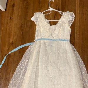 VINTAGE 1960s “wedding “ dress with blue ribbon